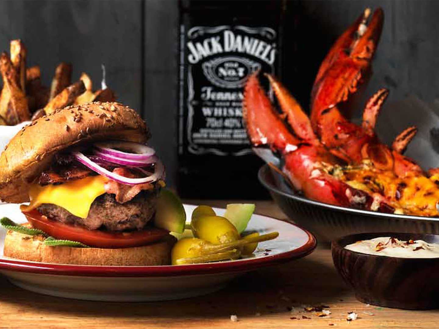 Hamburgare med whiskeydressing