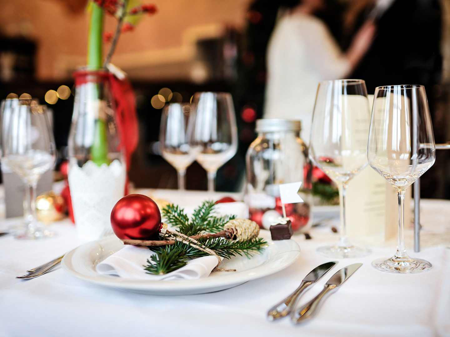 Bord dukat för julmiddag