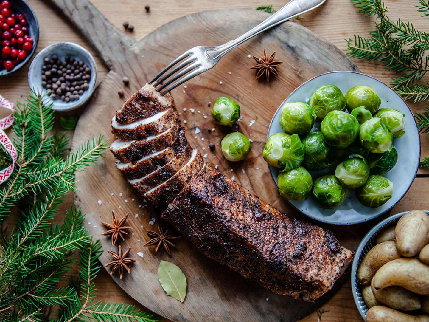 Julkryddad fläskfilé med aprikoser