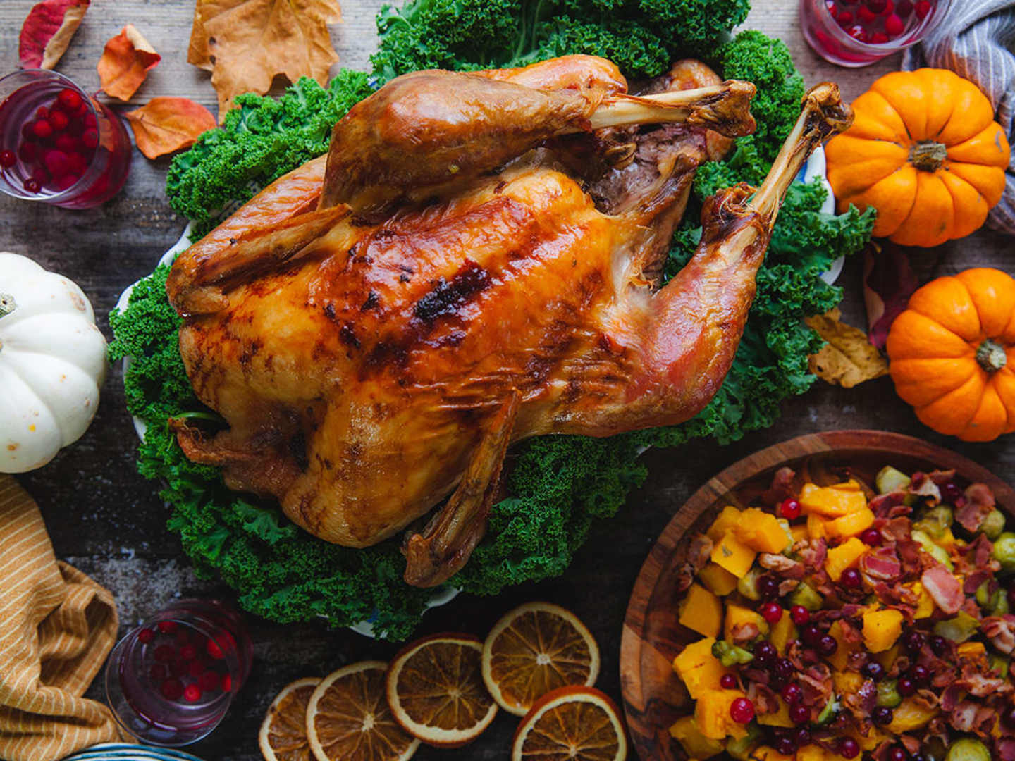 Kalkon med fyllning och skysås