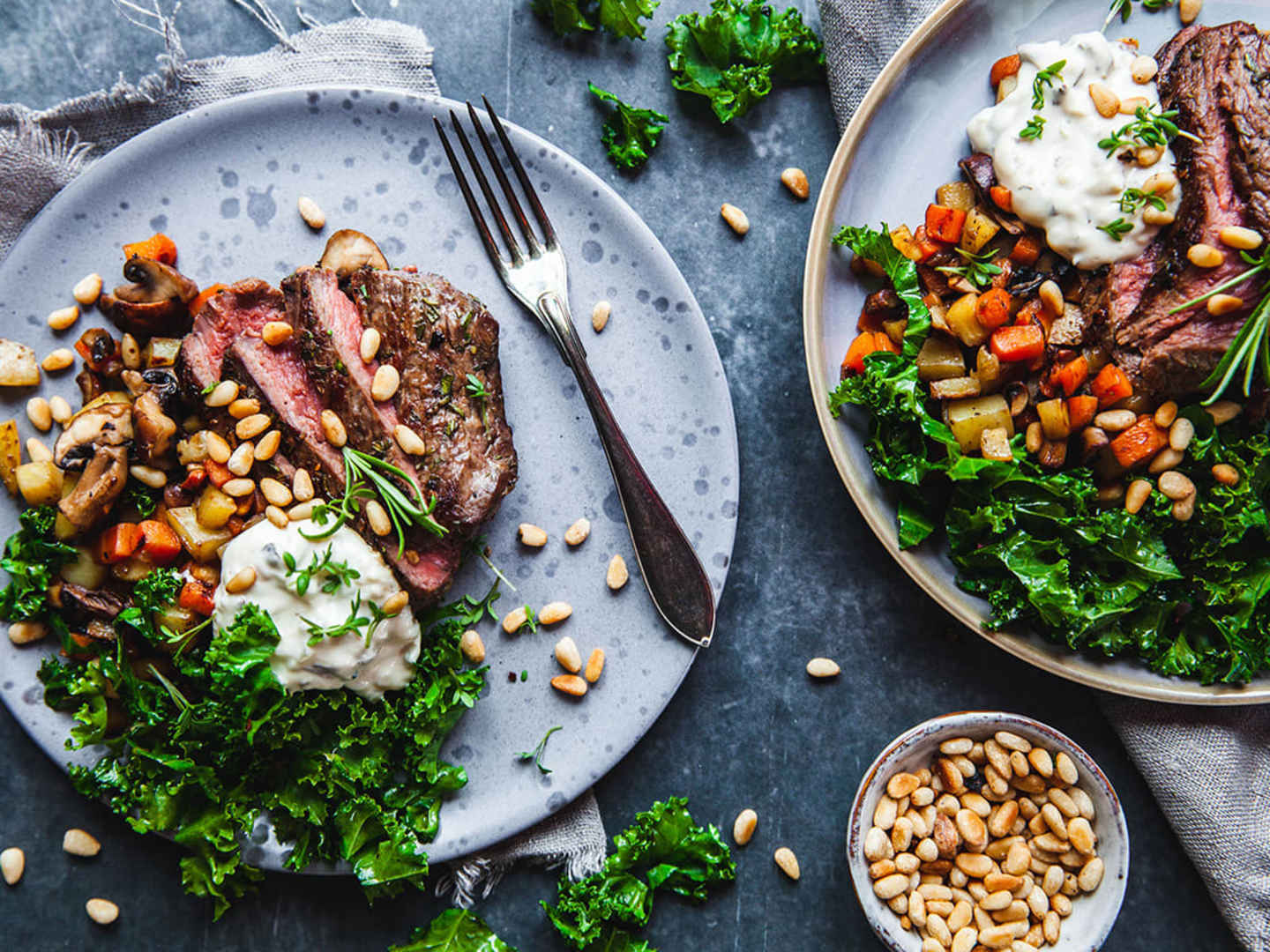 Örtrostad kalvfilé med svampkräm