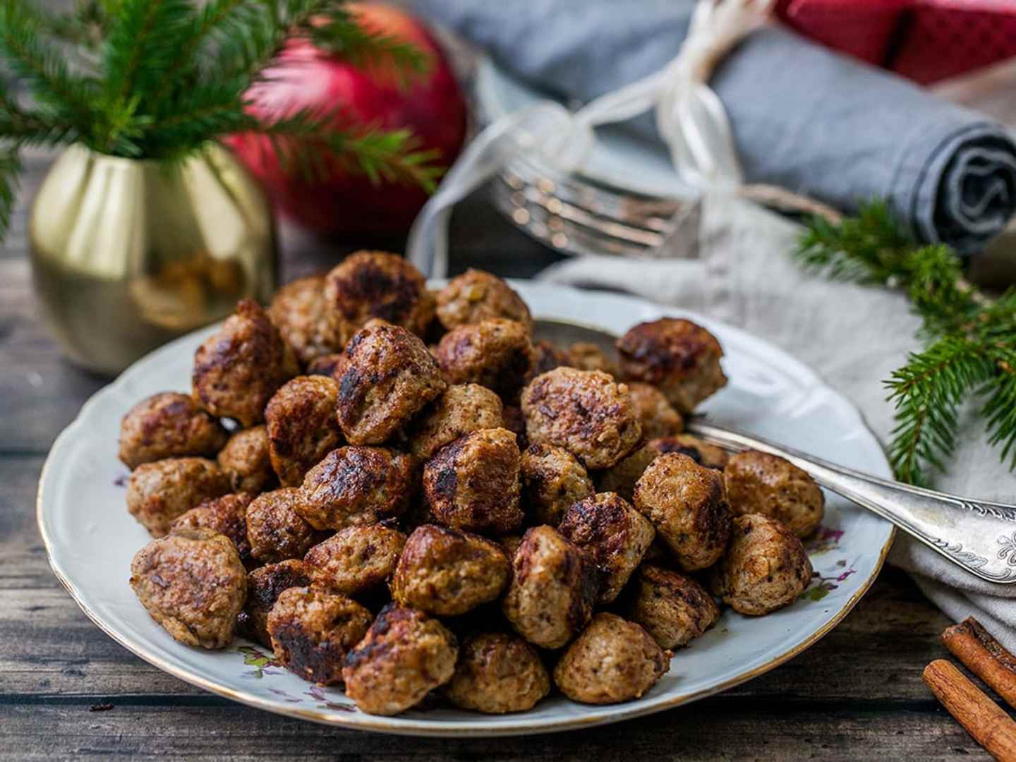 Julkryddade kycklingköttbullar