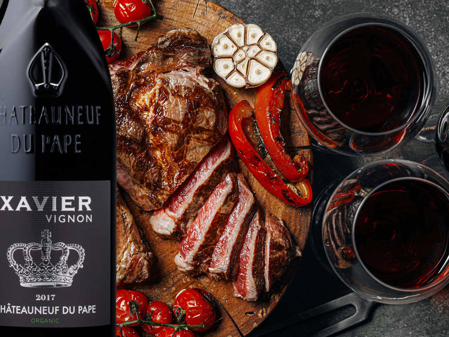 Grillat kött till vin från Xavier Vignon