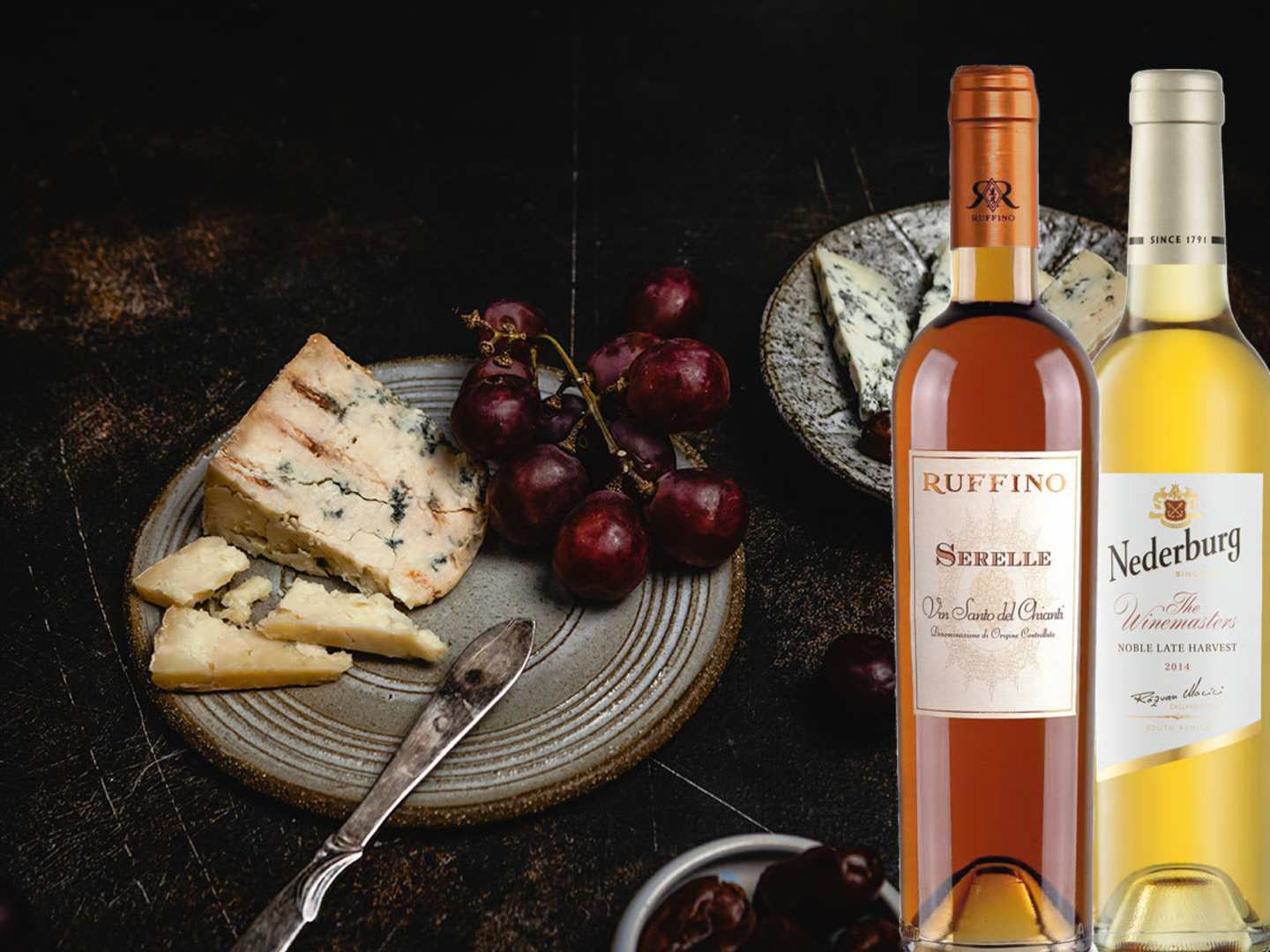 Söta viner och grönmögelost