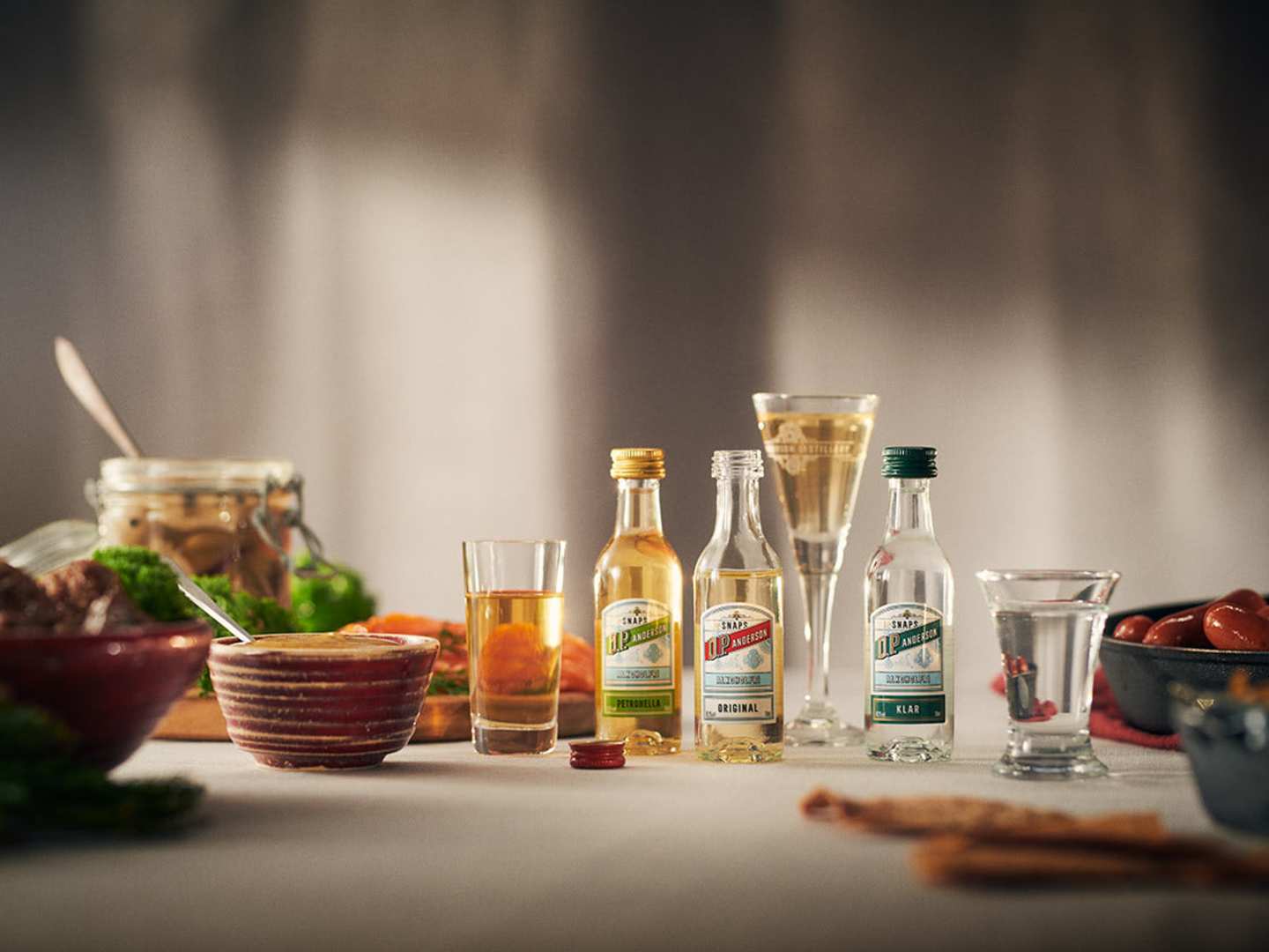 O.P. Andersons alkoholfria sortiment småflaskor