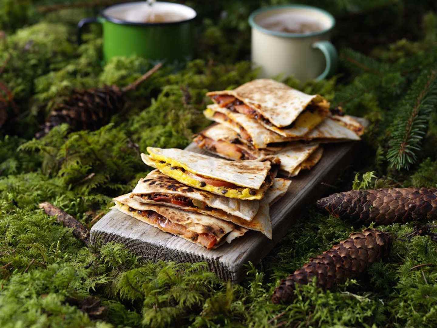 Quesadillas med tacofyllning.