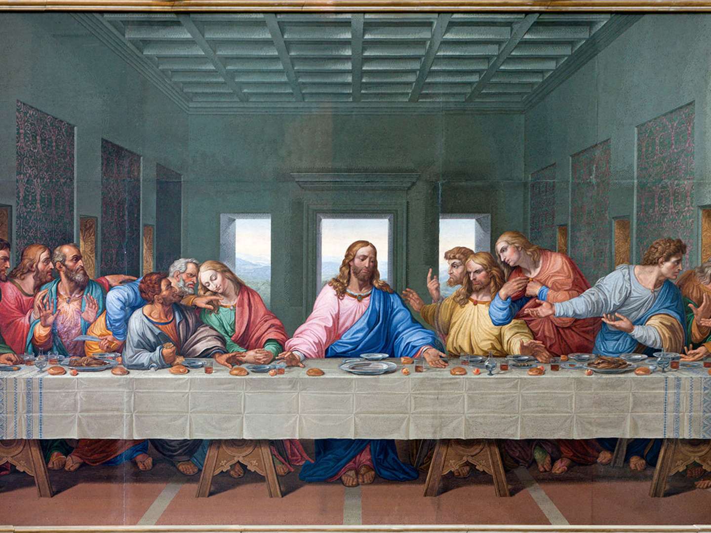 Målningen sista måltiden av Leonardo Da Vinci