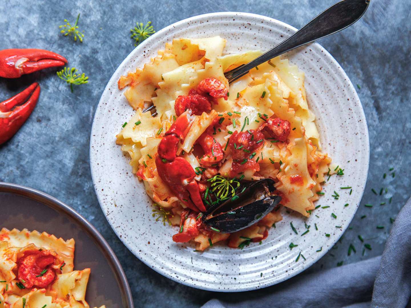Skaldjurspasta med mustig tomatbas