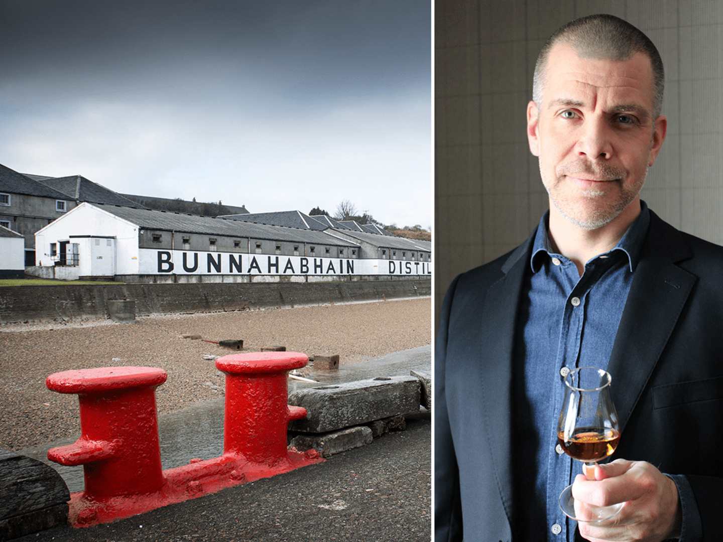 Destilleriet Bunnahabhain på Islay och skribenten Daniel Winter