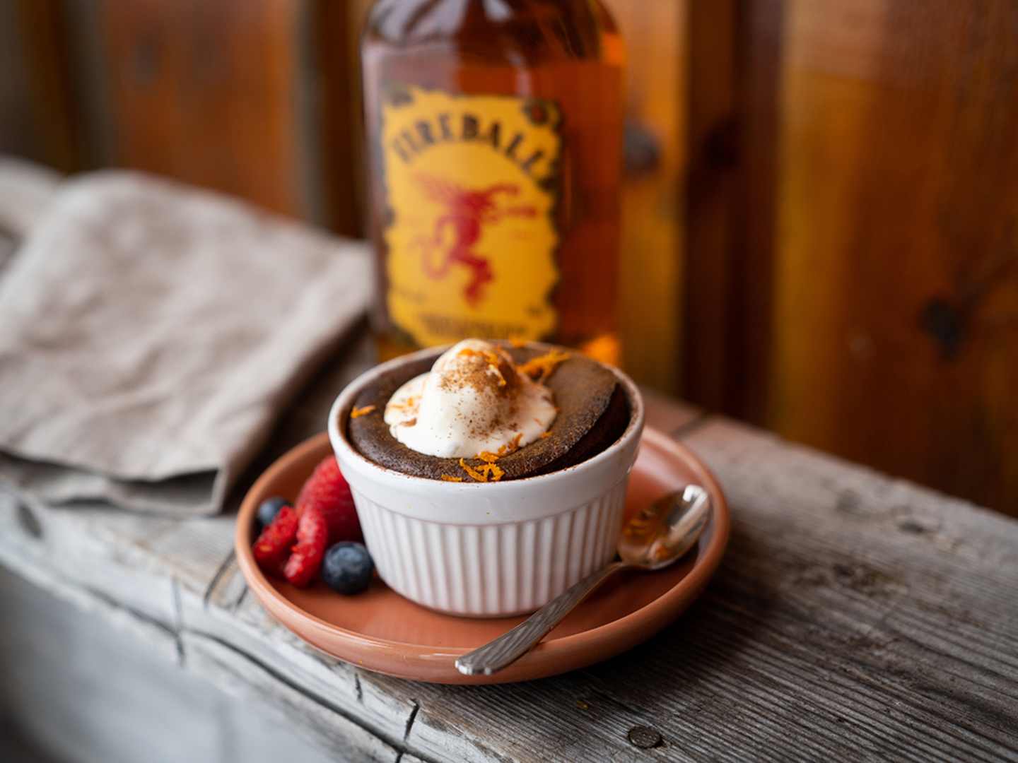 Chokladfondant med Fireball och egen vaniljglass