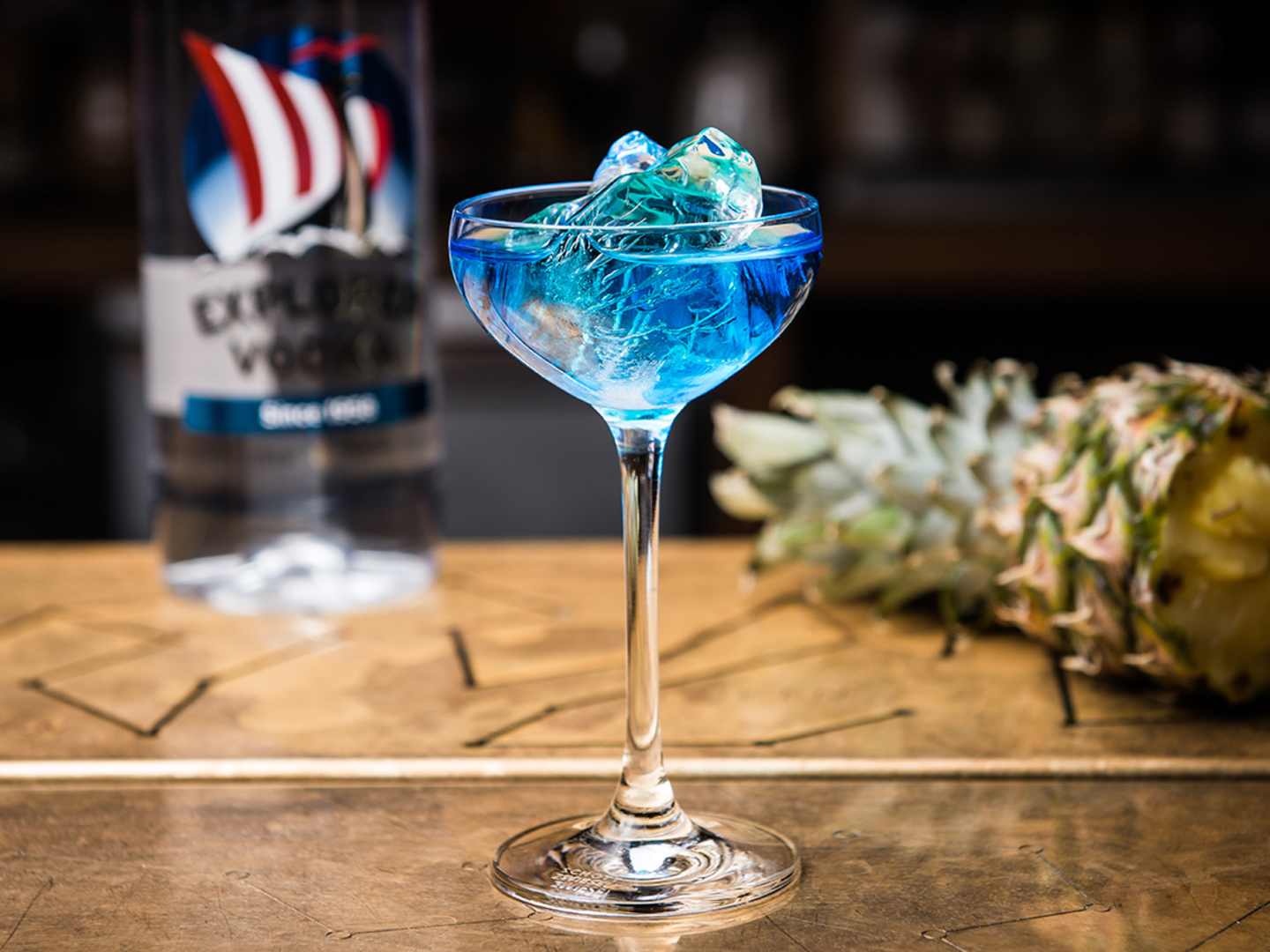 Blå vodkadrinken Isberg