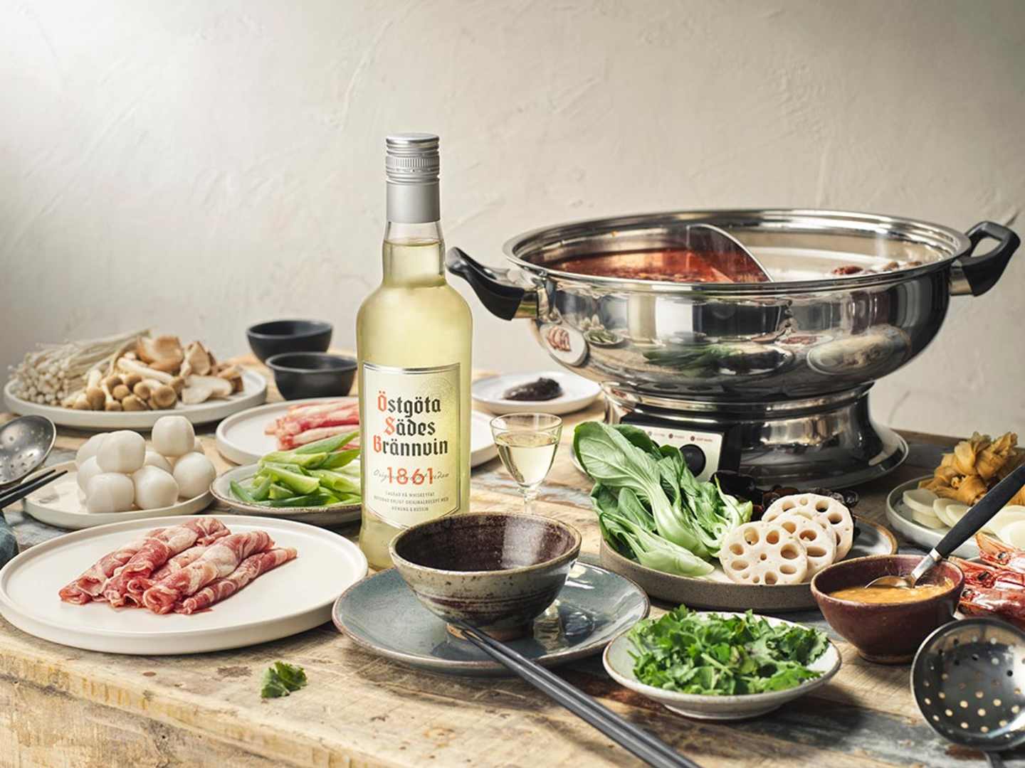 Hot pot med Östgöta Sädesbrännvin