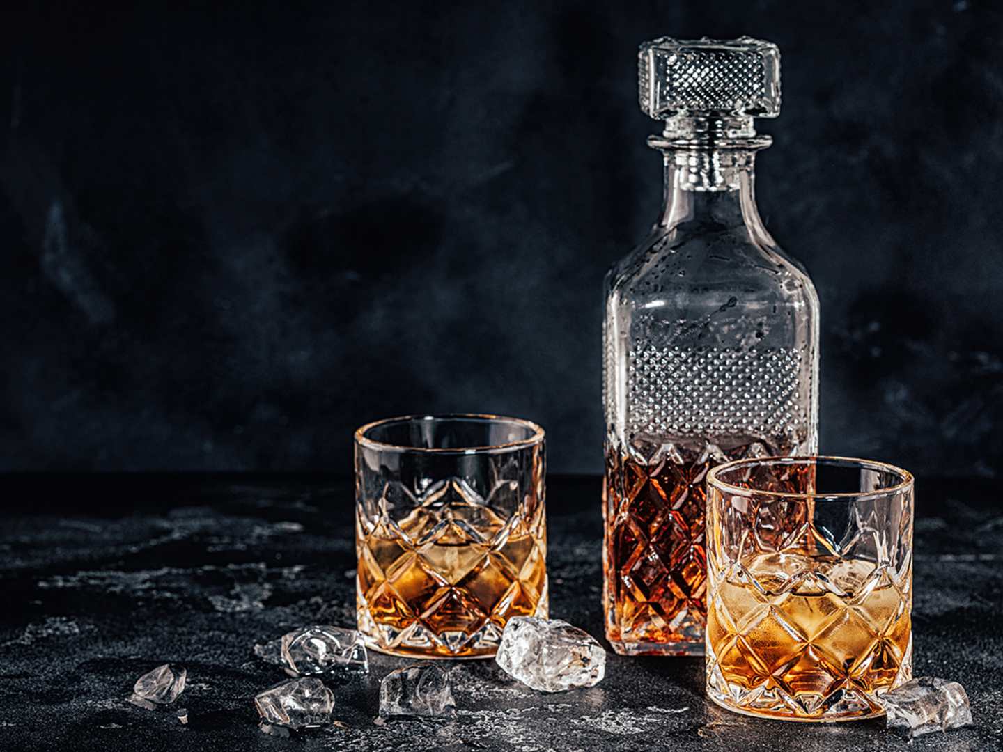 Amerikansk whiskey glas och karaff