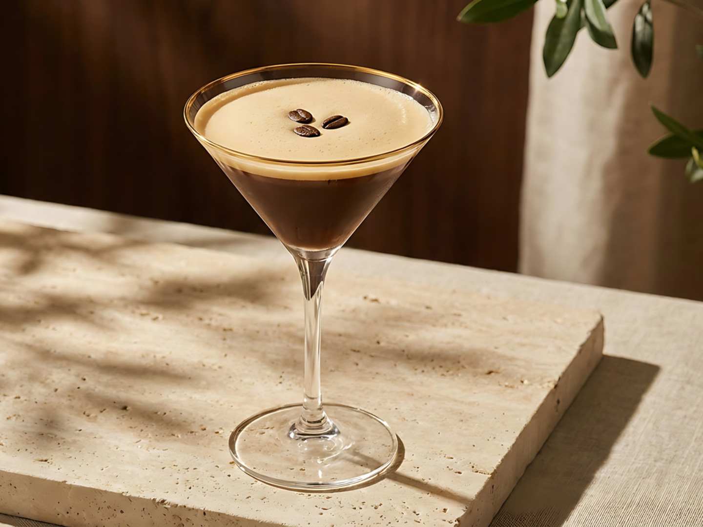 Cold Brew-drink i martiniglas.