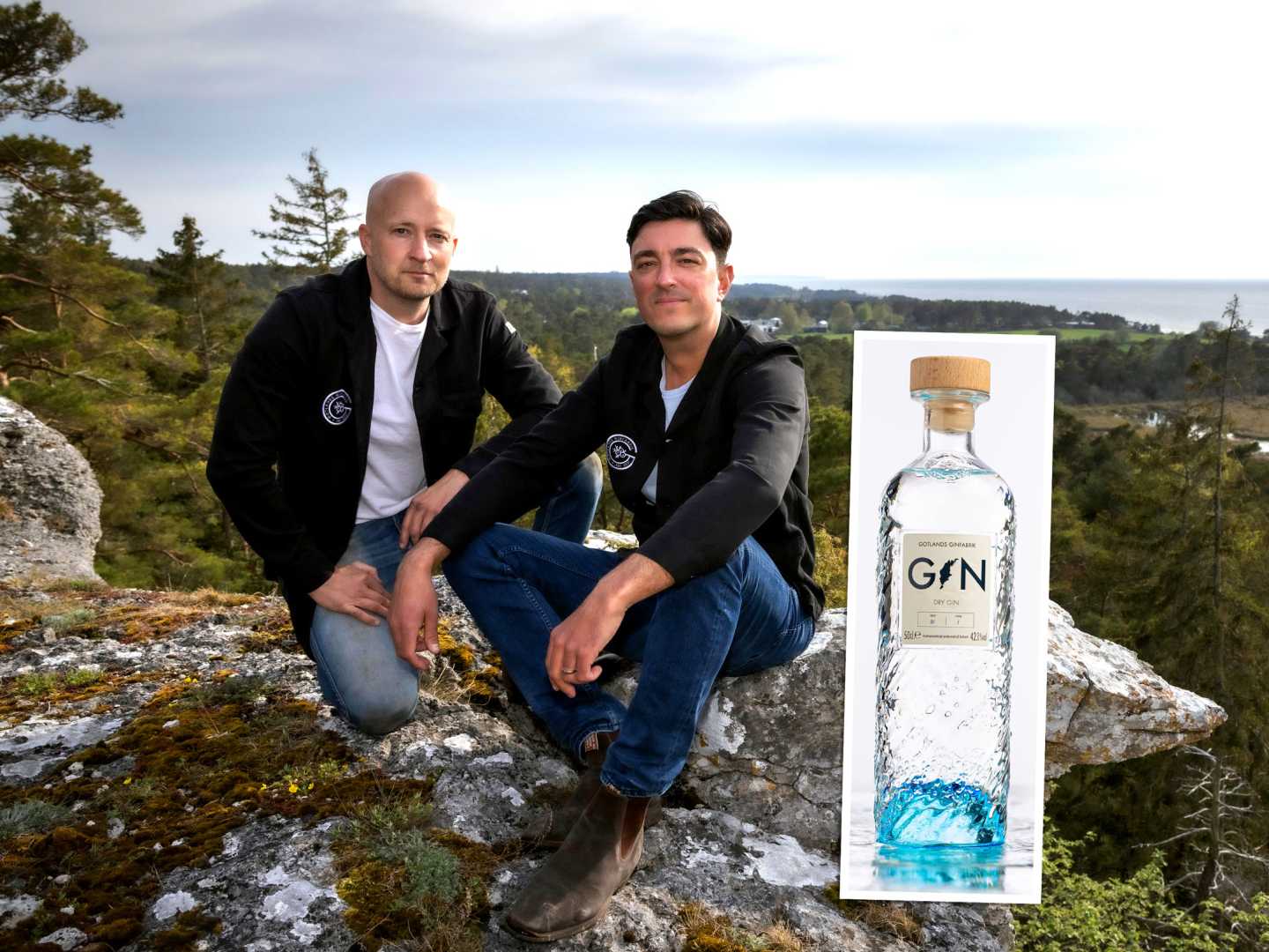 Mathias Jöhnk och Sakarias Ronquis, samt Gotlands Ginfabriks Dry Gin.