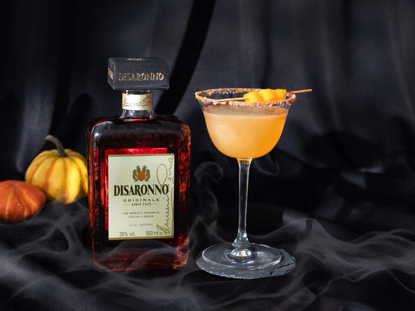 Pumpkin Disaronno Margarita, halloweendrink med pumpa.