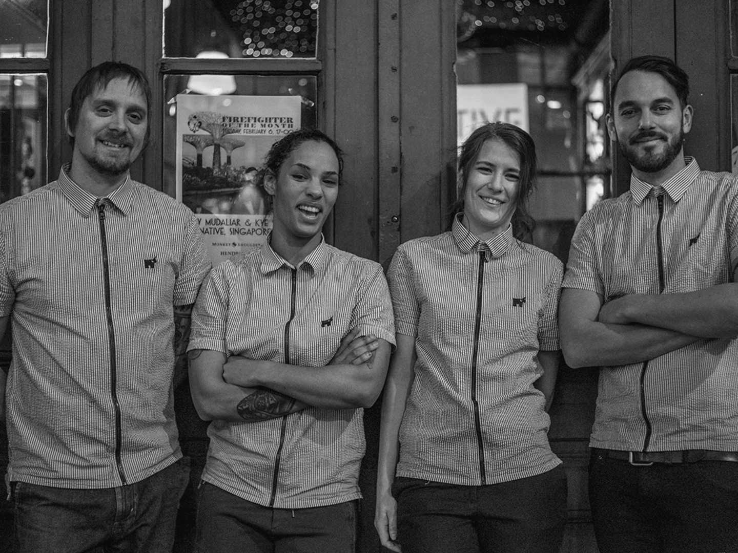 Alex, Frida, Josephine och Ola på Bar Hommage