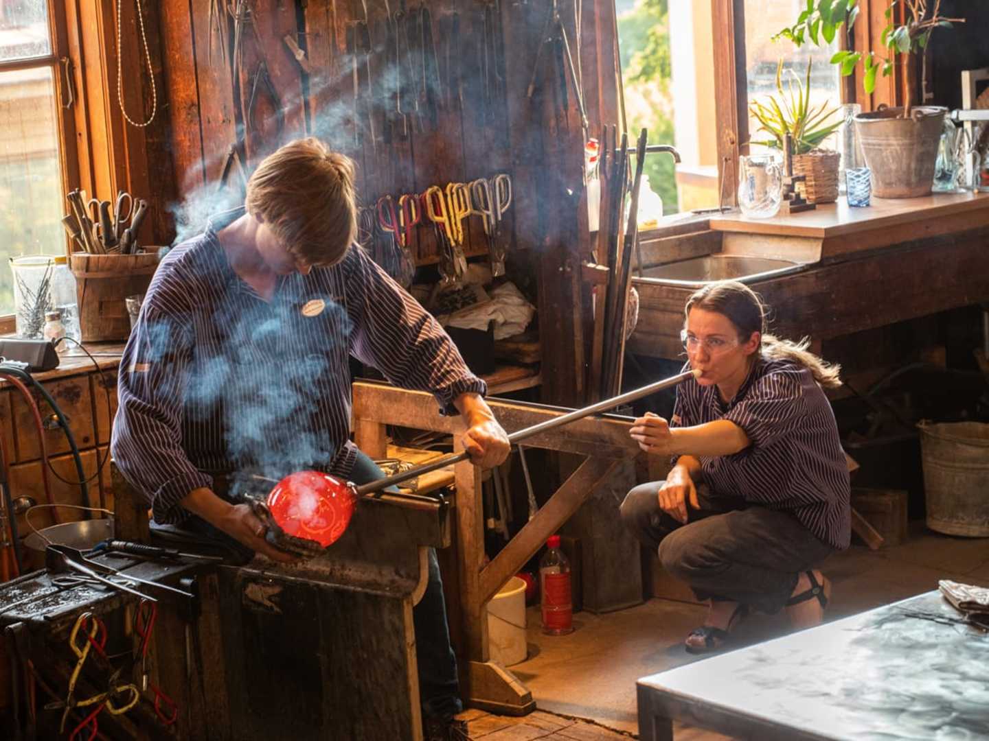 Glasblåsare på Skansen