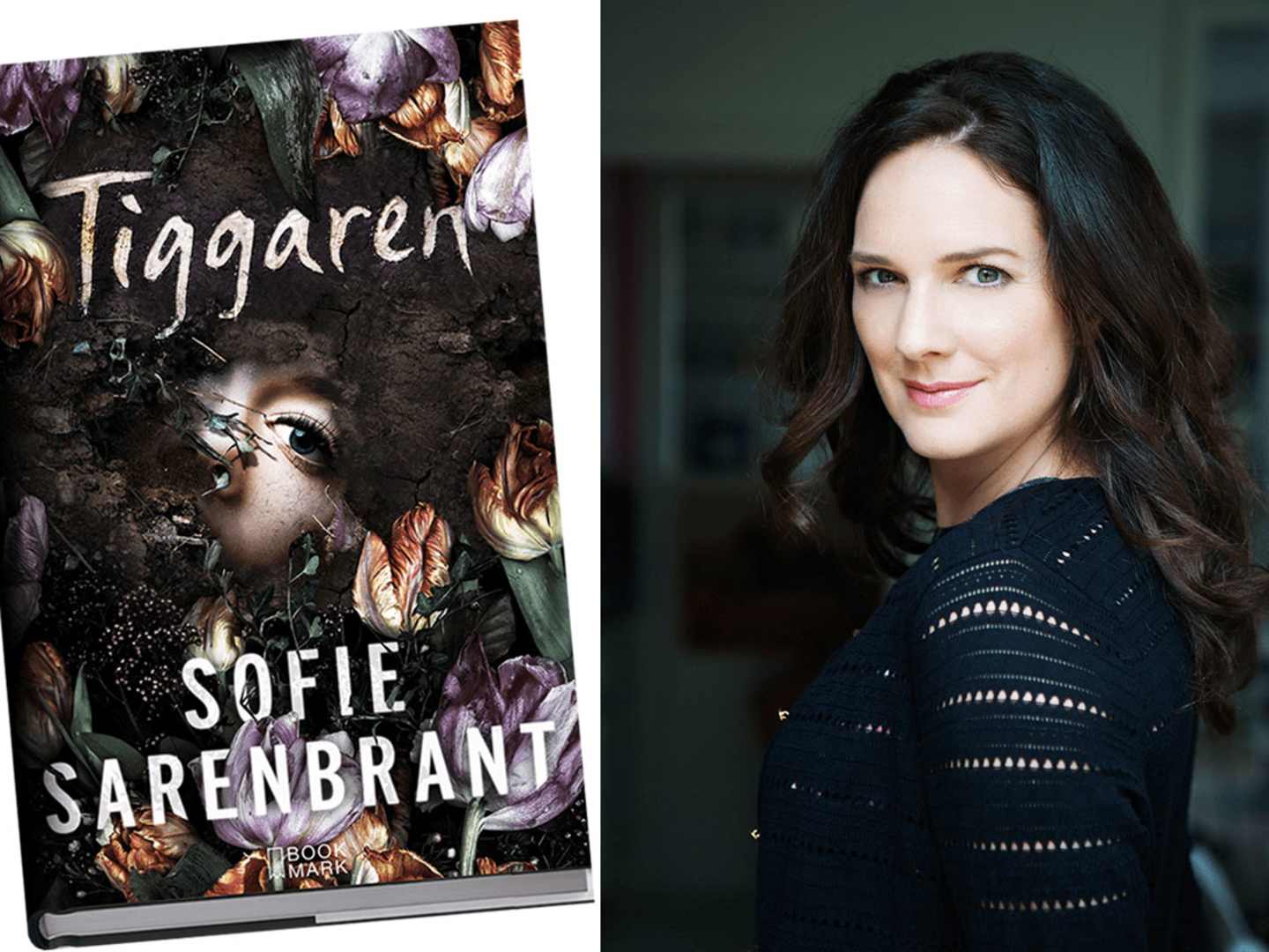 Sofie Sarenbrants med boken Tiggaren