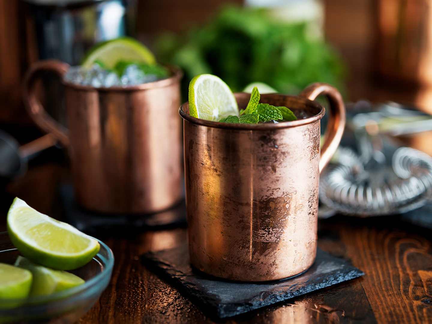Moscow mule i mässingsmugg
