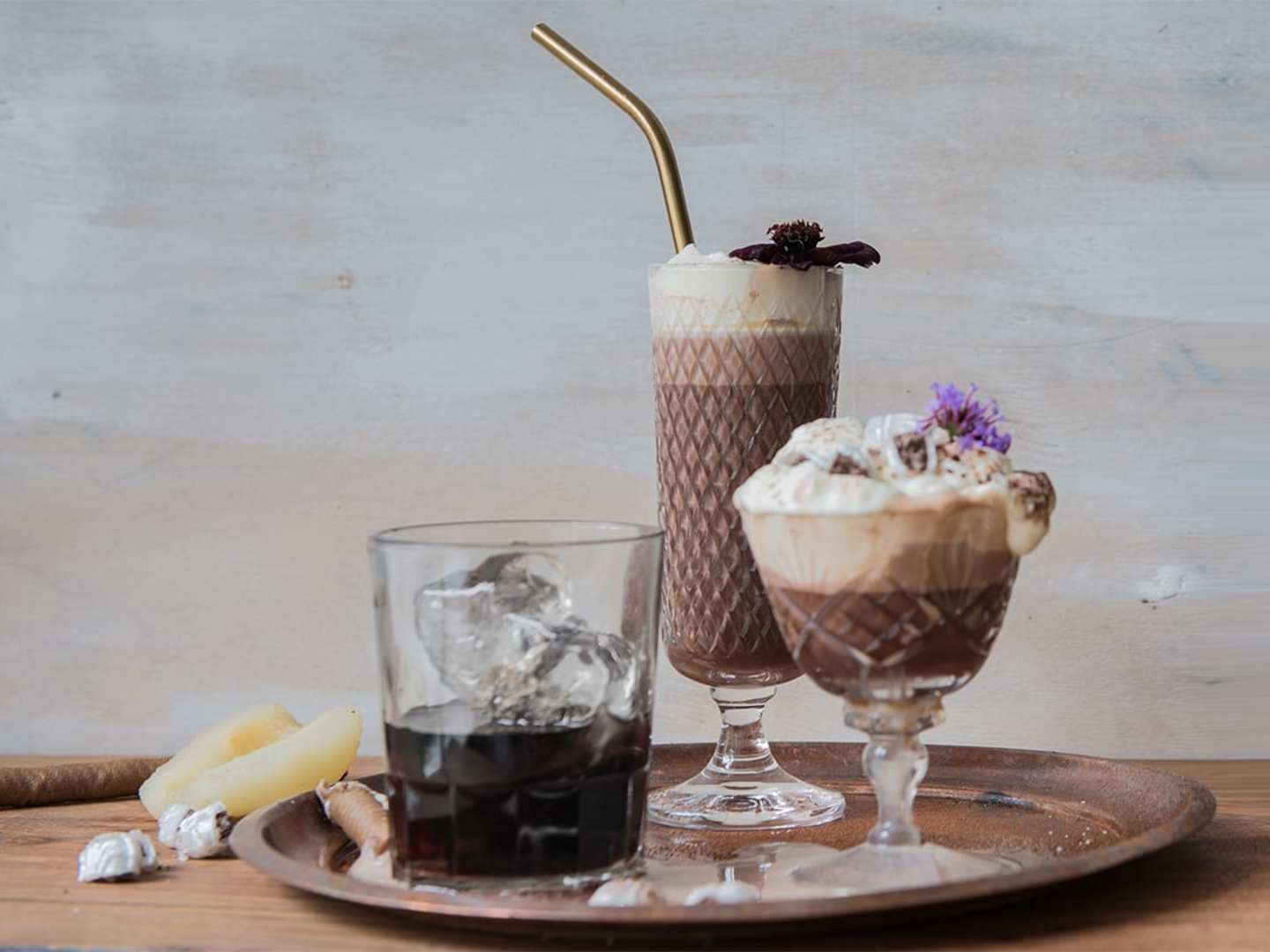 Xanté Dark Chocolate & Pear med mörk varm choklad och mintcrisp.