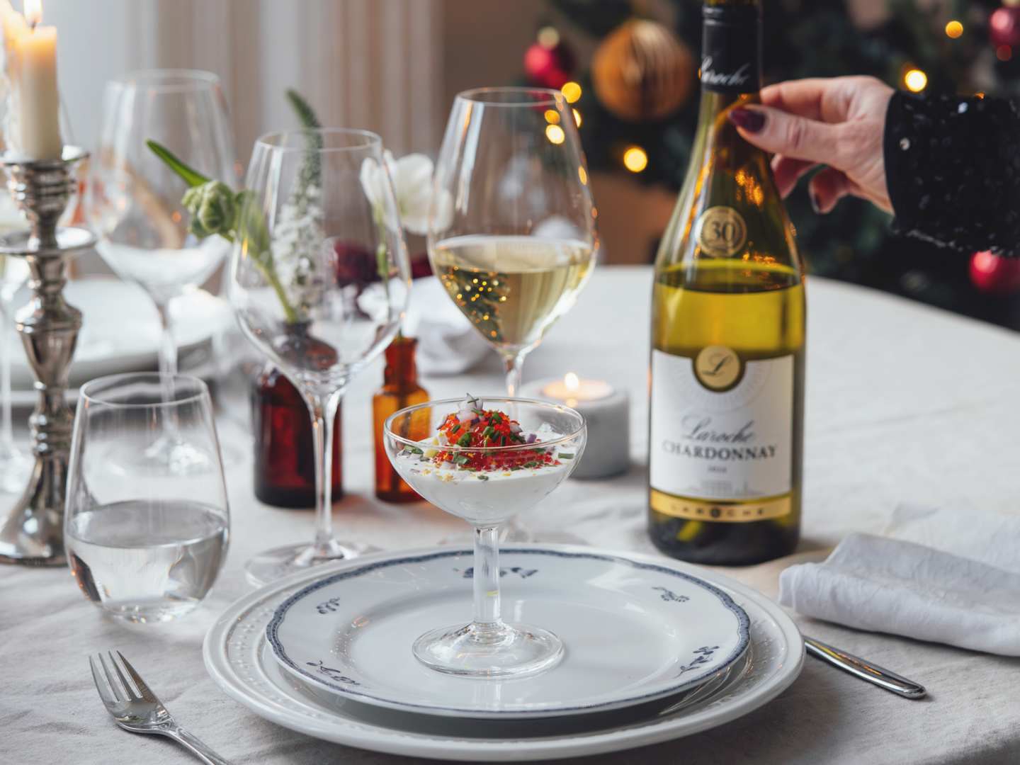 mätimalja ja laroche chardonnay