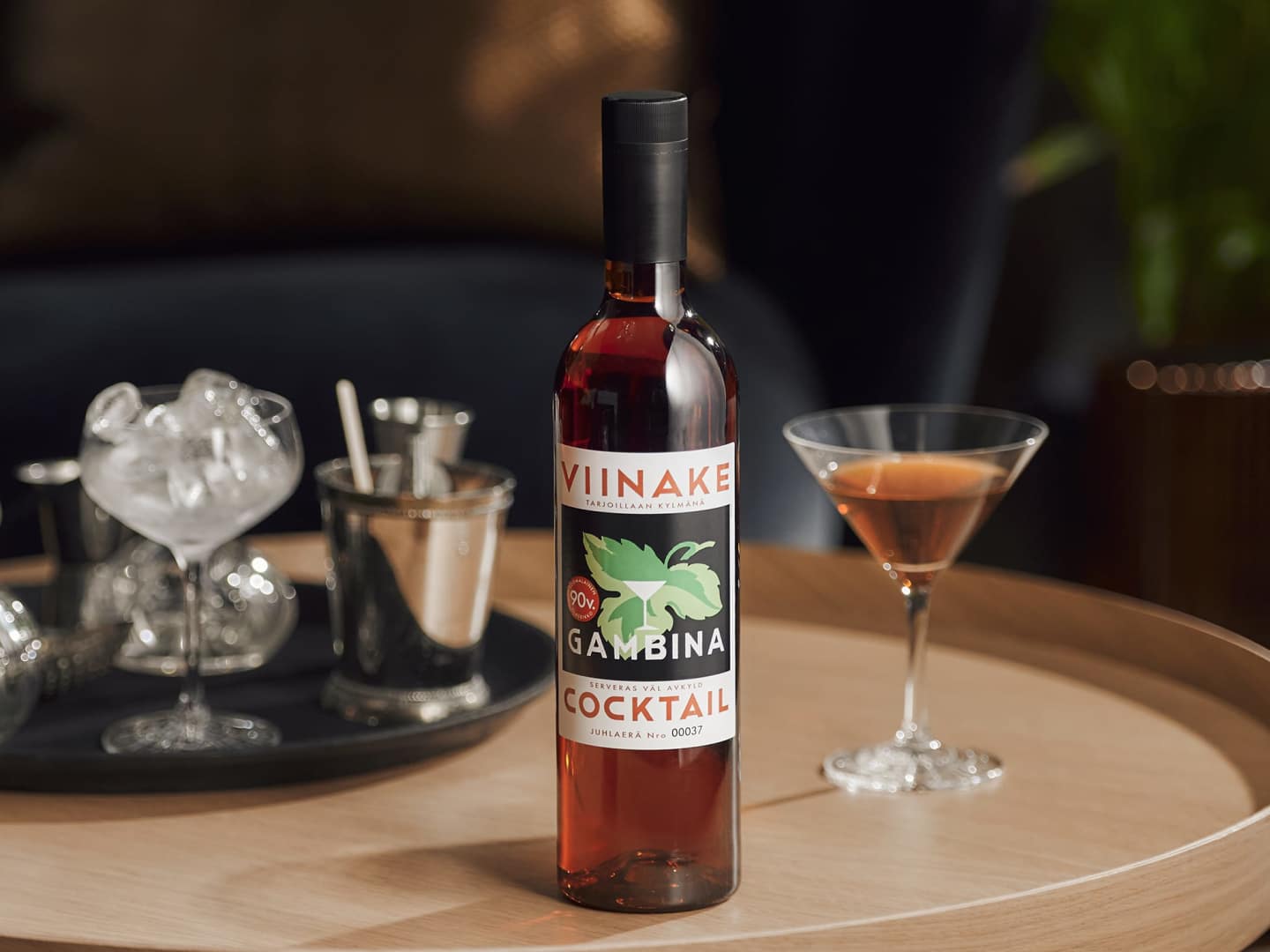 Gambina 90 vuotta juhlaetiketti