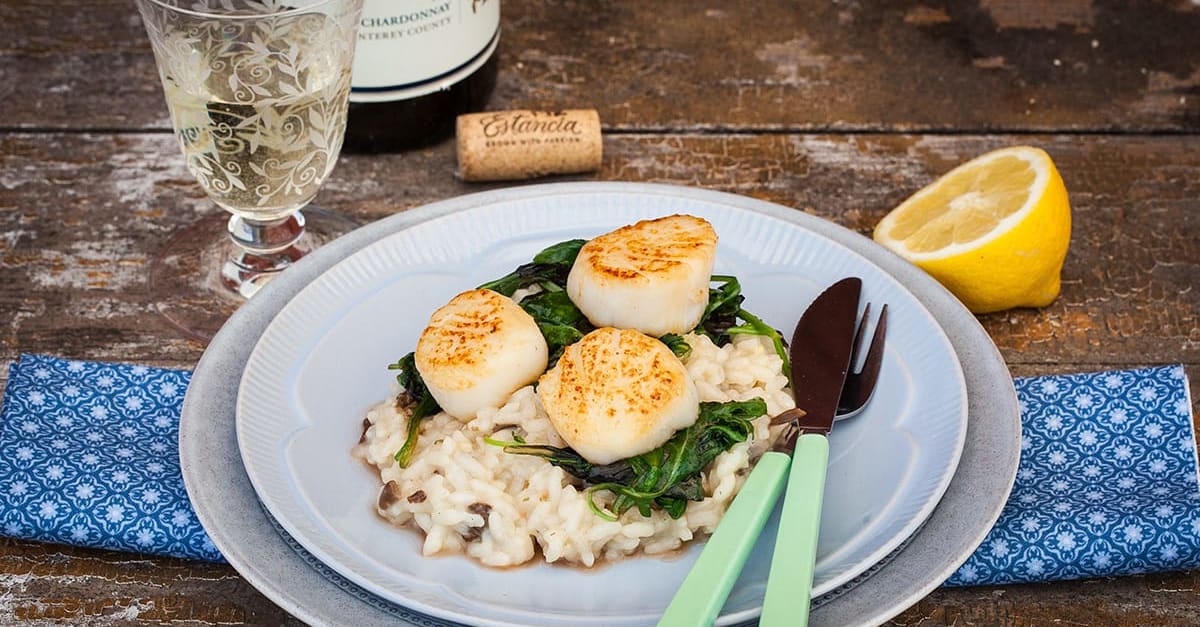 Krämig risotto med trattkantareller och pilgrimsmusslor Folkofolk