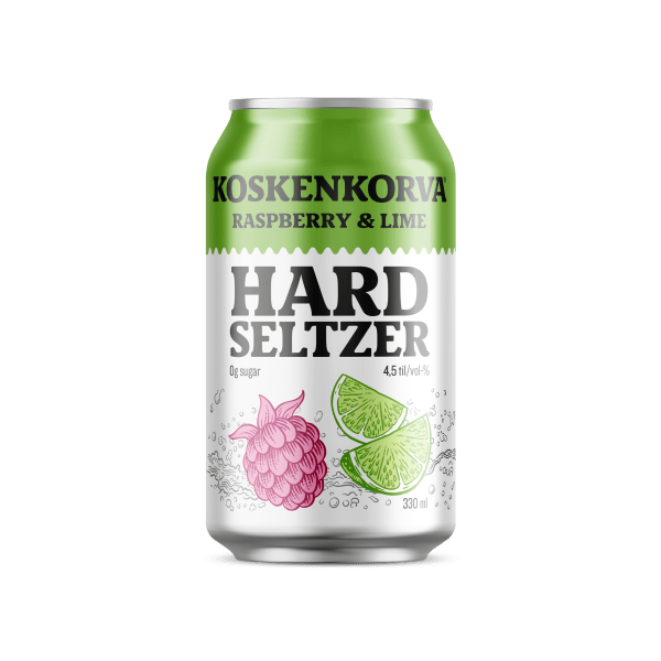 Koskenkorva Hard Seltzer Raspberry & Lime 4,5 % 33 cl