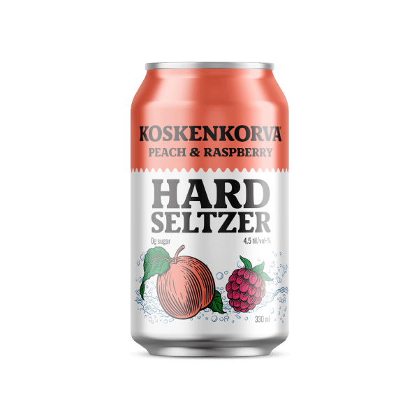 Koskenkorva Hard Seltzer Peach-Raspberry 4,5% 33cl