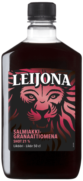 Leijona Salmiakki-Granaattiomena Shot 21% 50cl