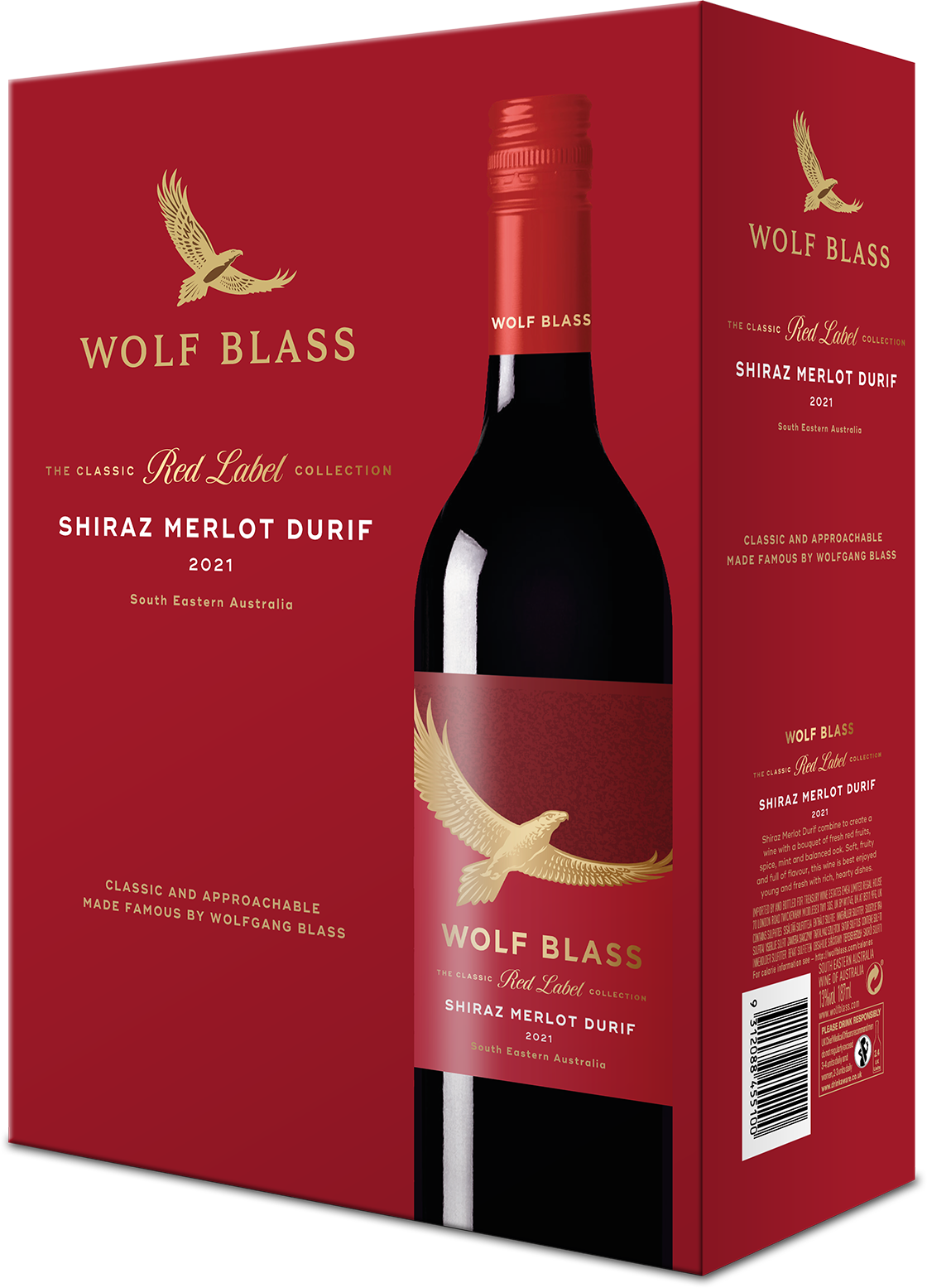 Wolf Blass Red Label Shiraz Merlot Durif 3 L