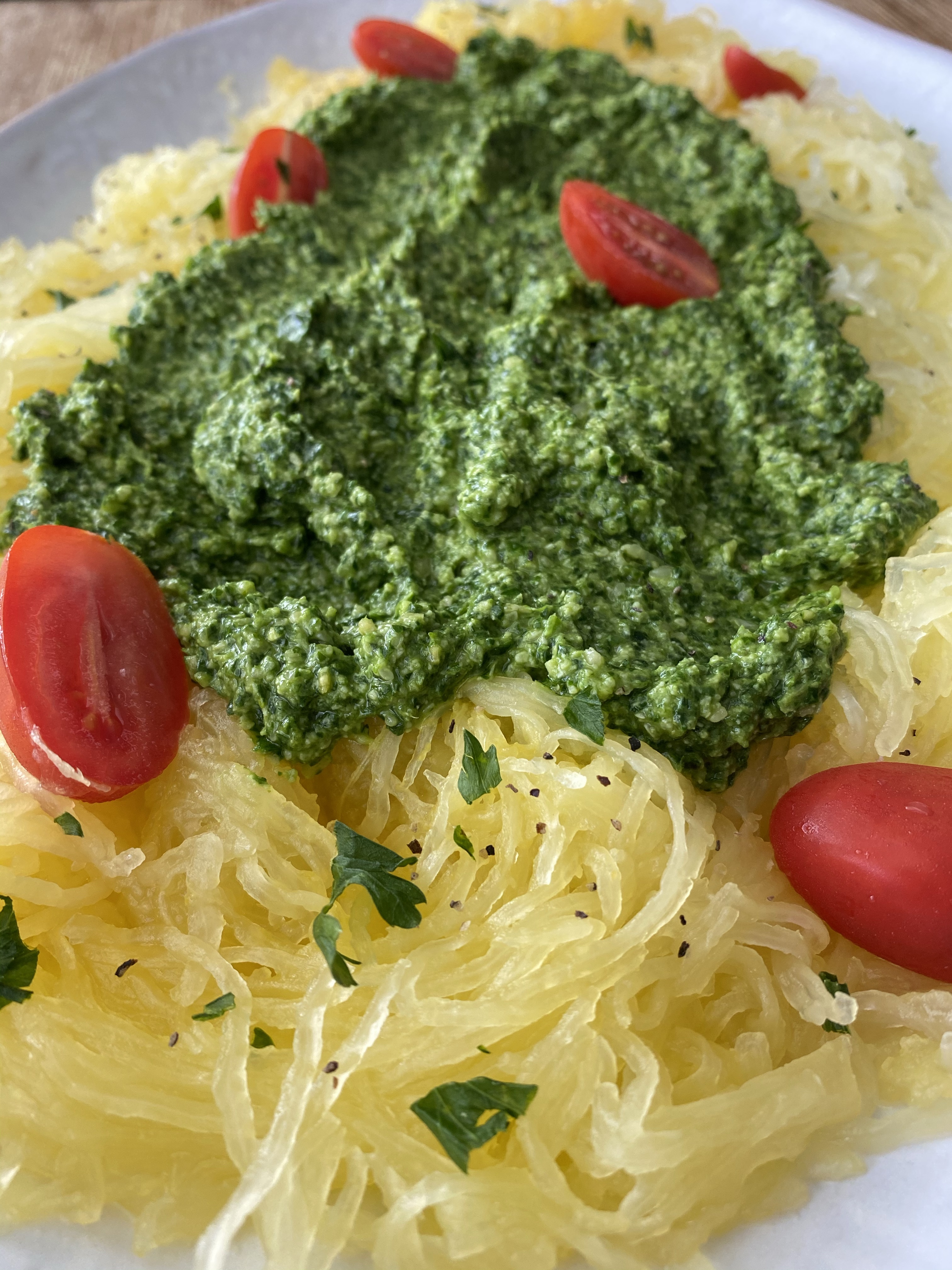 Steamed Spaghetti Squash with Pesto | Combi Steam Oven Recipes