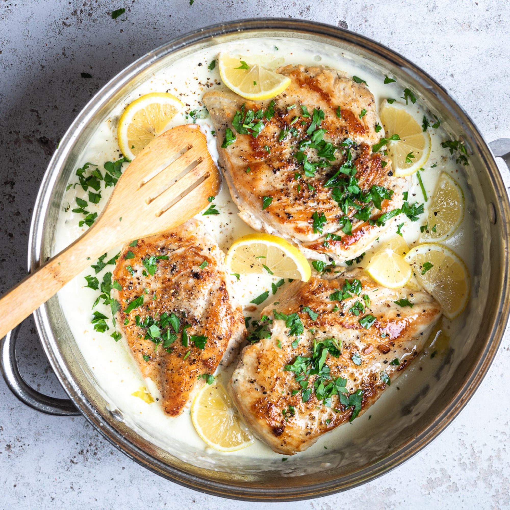 Chicken with Lemon Cream Sauce | Combi Steam Oven Recipes