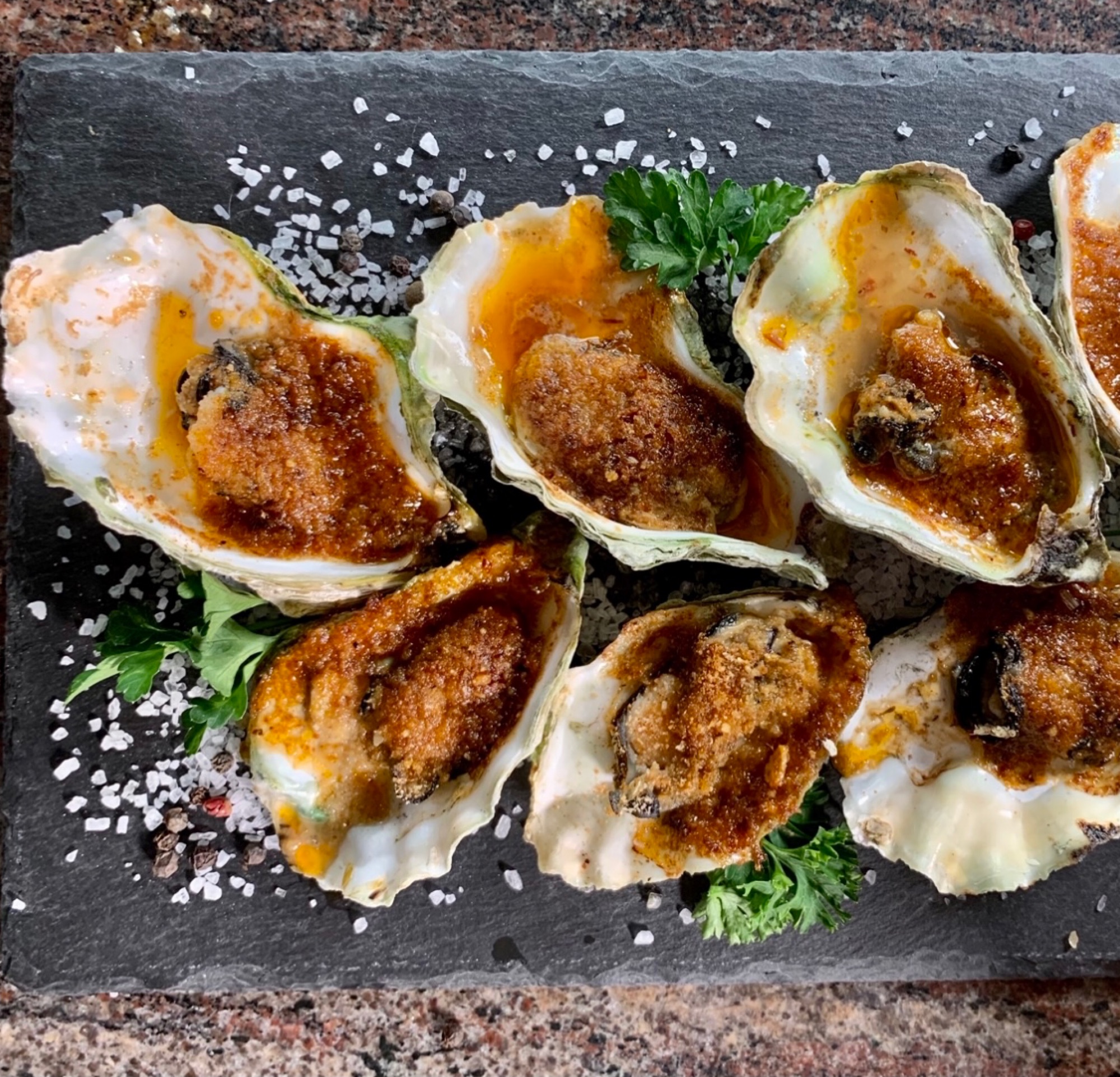 Cajun Broiled Oysters with Brown Sugar Bourbon Butter Combi Steam
