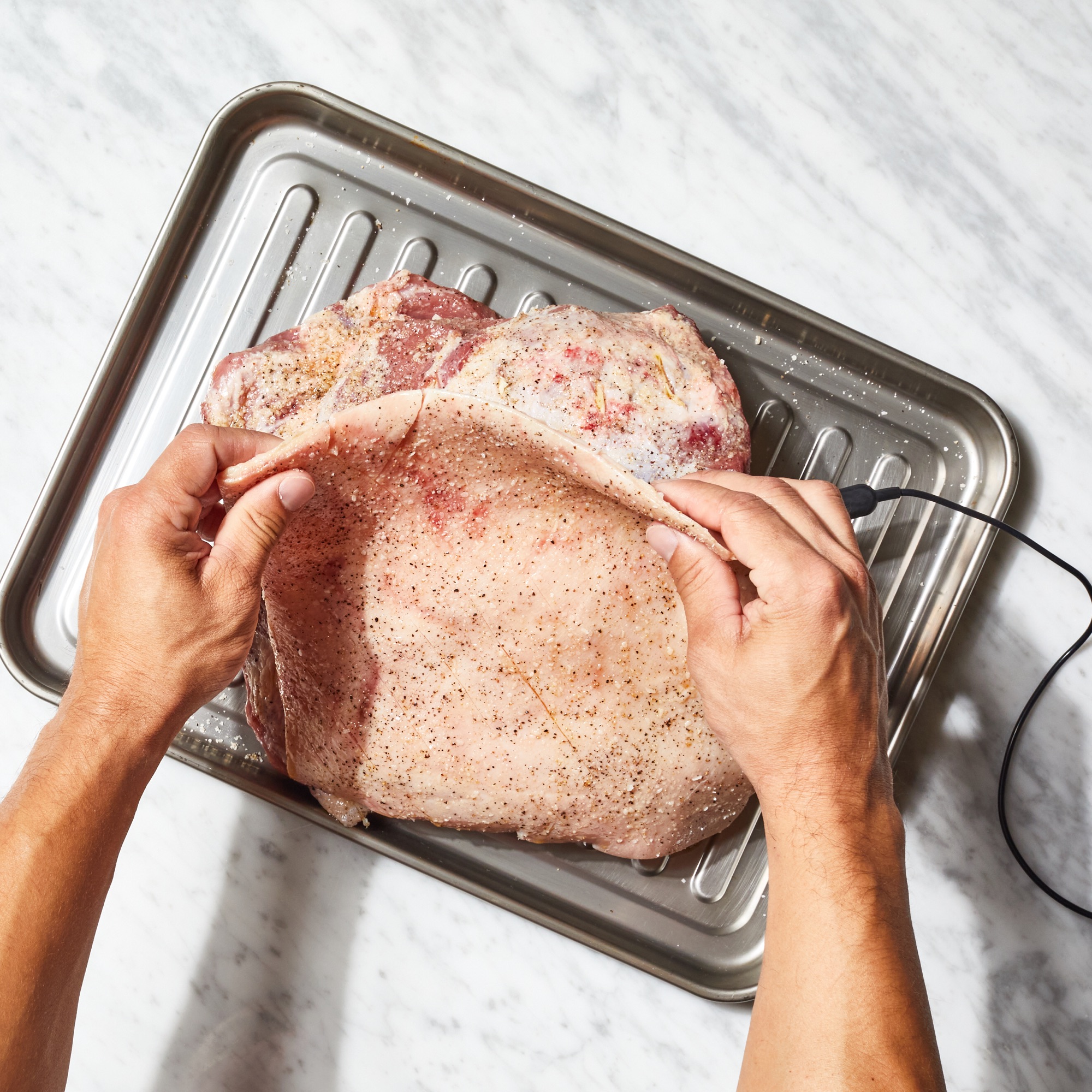 Crispy Skin SteamRoasted Pork Shoulder with Italian Salsa Verde