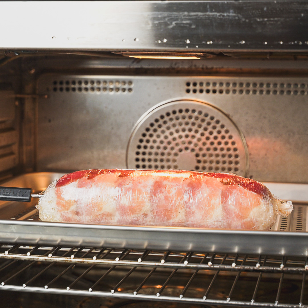 Steamed Speck-Wrapped Cod and Spot Prawn Mousse Roulade | Combi Steam ...