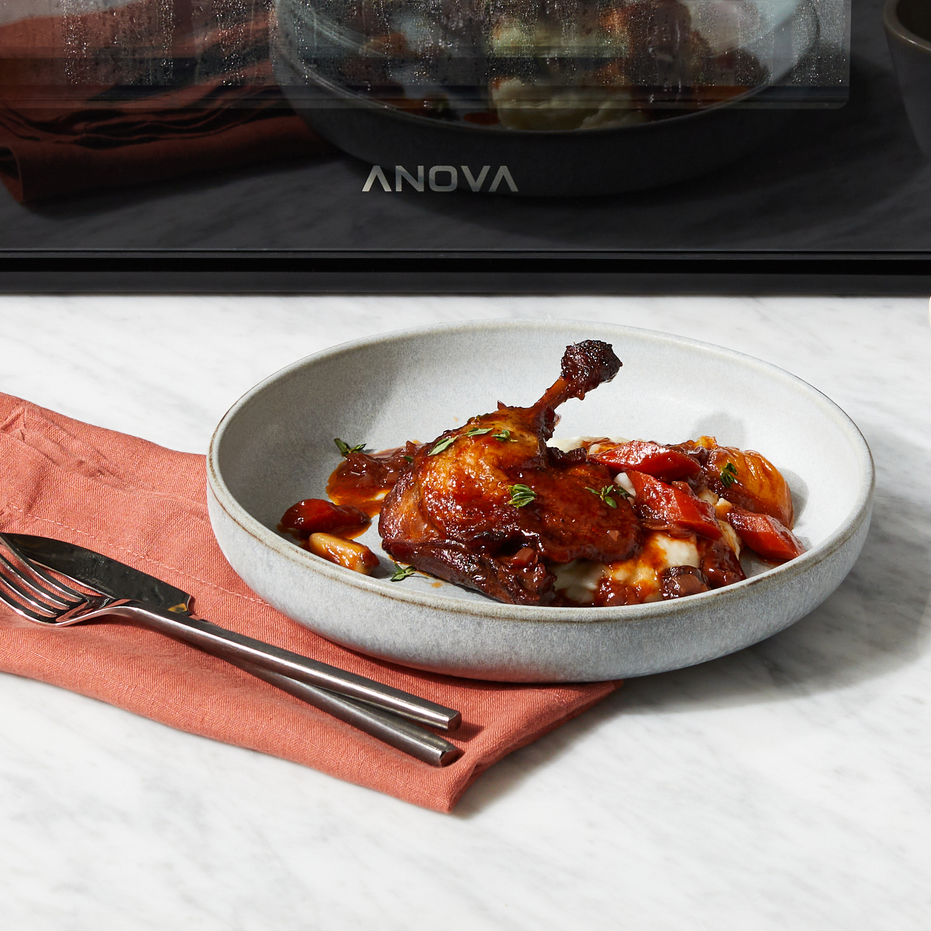 Steam-Braised Duck Legs with Red Wine and Dried Fruit | Combi Steam Oven Recipes