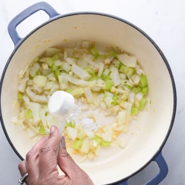 Add Flour to Vegetables