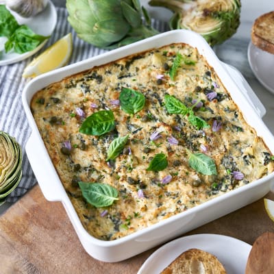 Steam-Baked Lightened-Up Artichoke Dip