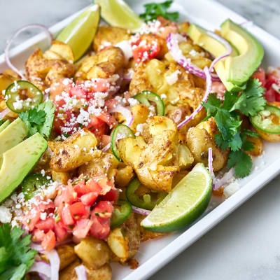 Sheet Pan Smashed Potato Nachos