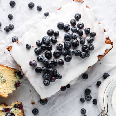 Steam Baked Lavender and Blueberry Loaf Cake