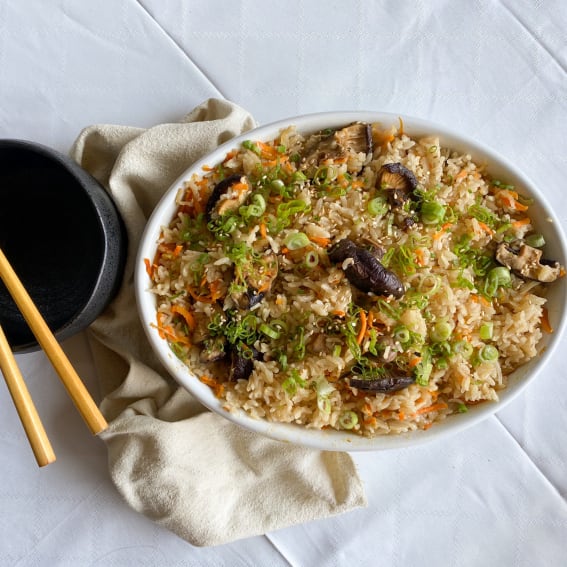 Steam-Baked Shiitake and Ginger Dashi Rice