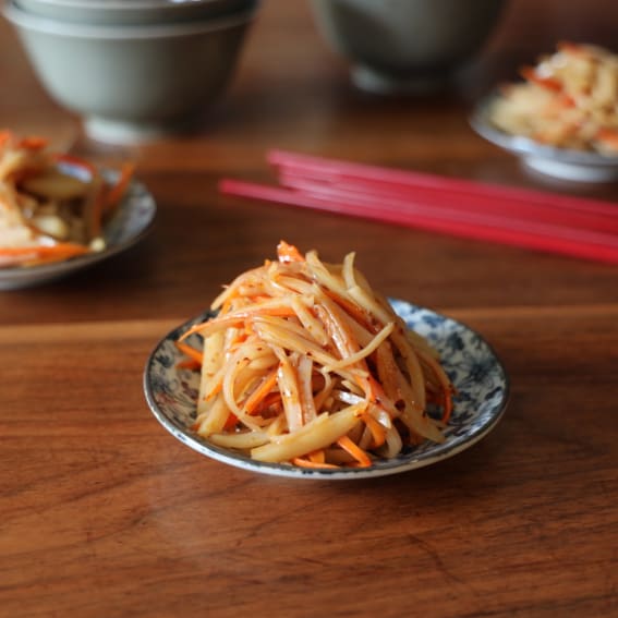 Steamed Smoky Shoestring Potato Salad