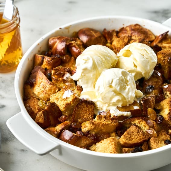 Steam-Baked Challah Bread Pudding 