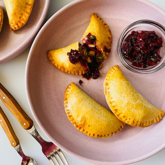 Turkey Empanadas with Cranberry Relish 