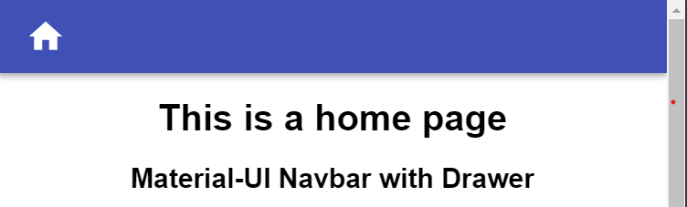 Navbar with home icon