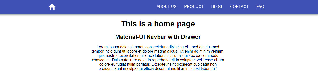 Navbar with container