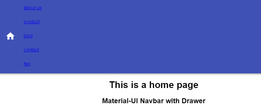 navbar with navigation links