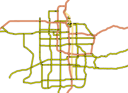 This map shows roads in Utah symbolized